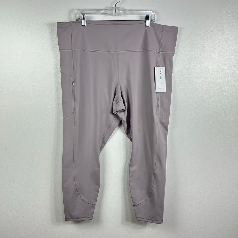 NEW Athleta Rainier Athletic Leggings Lavender Purple Fleece Lined Plus Size 3X